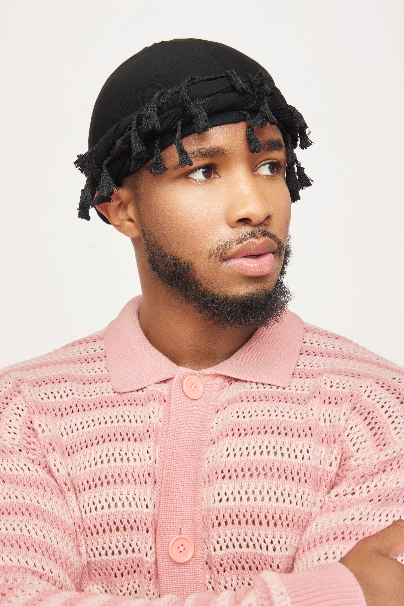 Pink Striped Male Turban